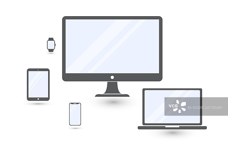 极简主义电脑显示器和笔记本电脑素材图片素材