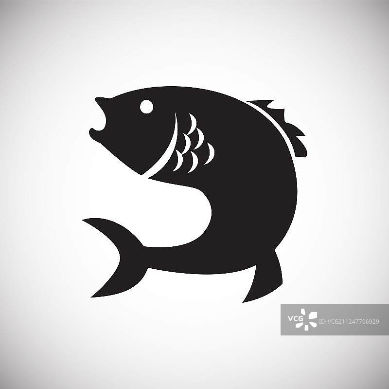 用于图形和网页的白色背景鱼图标图片素材