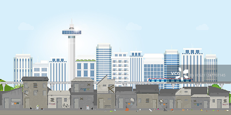 城市贫民窟或旧城区贫民窟风光图片素材