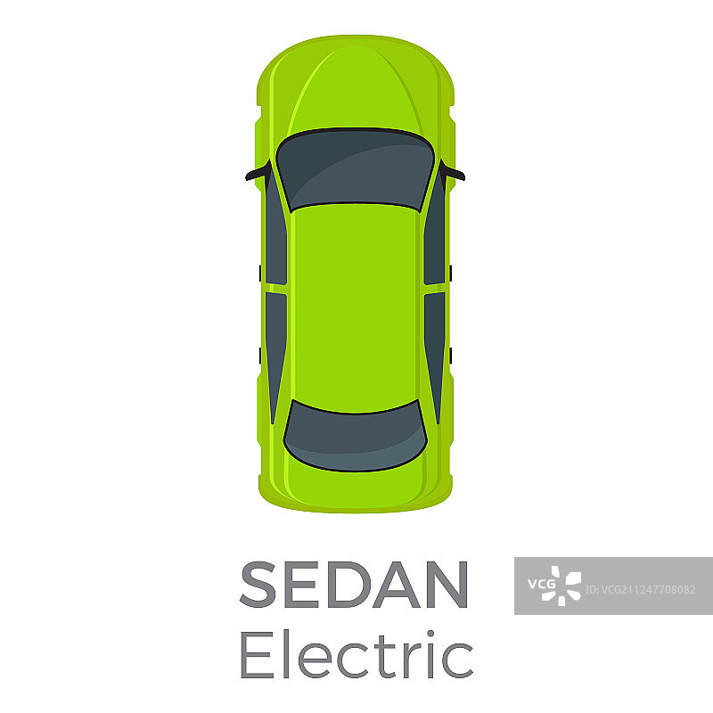 电动轿车俯视图扁平图标图片素材