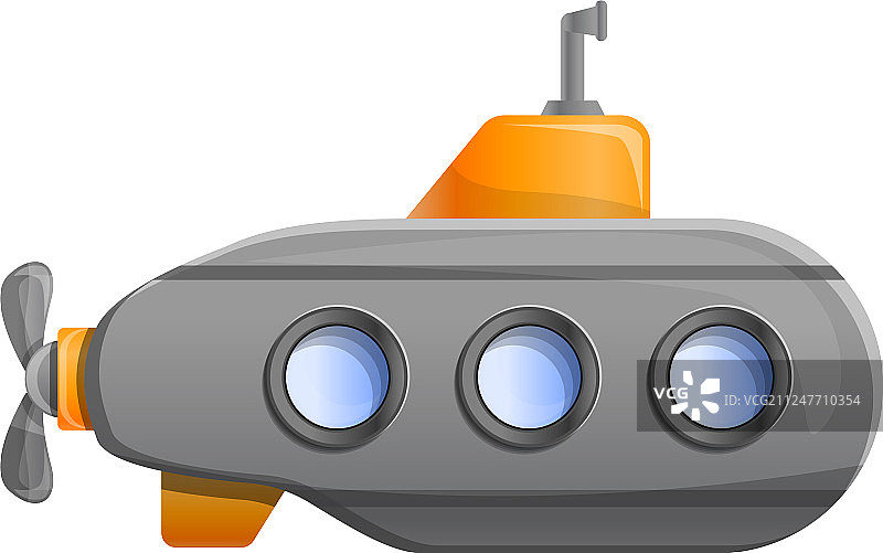 卡通风格潜艇图标图片素材