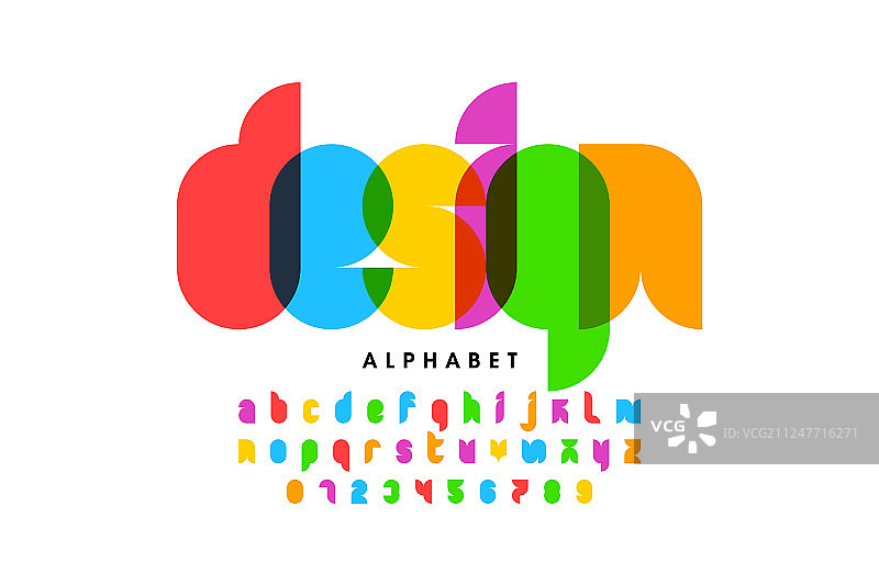 现代彩色字体设计字母图片素材