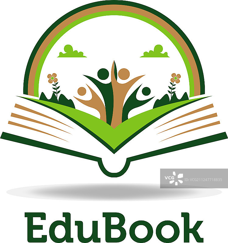 有趣的打开的书本标志模板图片素材