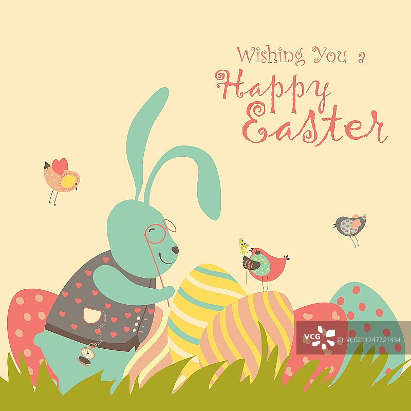 兔子和复活节彩蛋图片素材