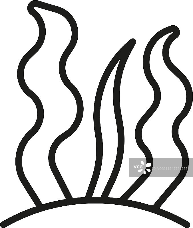 海鲜符号健康食品藻类轮廓图标图片素材