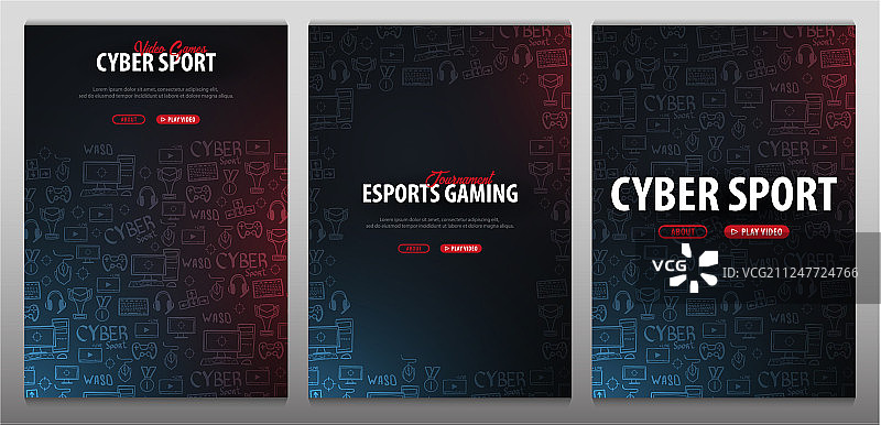 网络竞技banner电竞游戏视频套装图片素材