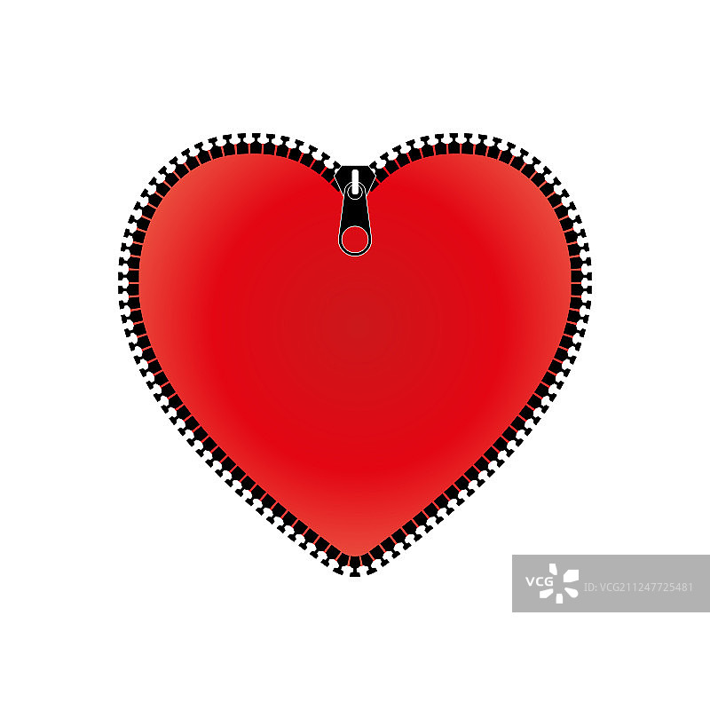带拉链的红色爱心图片素材