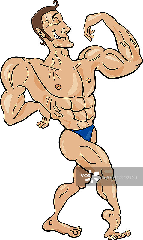 健美运动员卡通形象图片素材