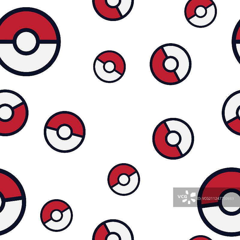宝可梦Go宝贝球无缝图案背景图片素材