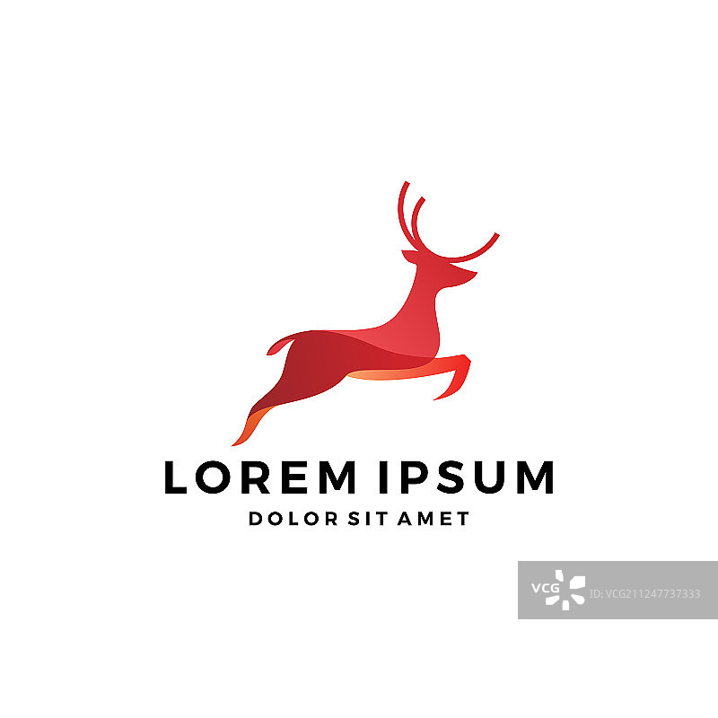 跳跃的鹿标志设计灵感图片素材