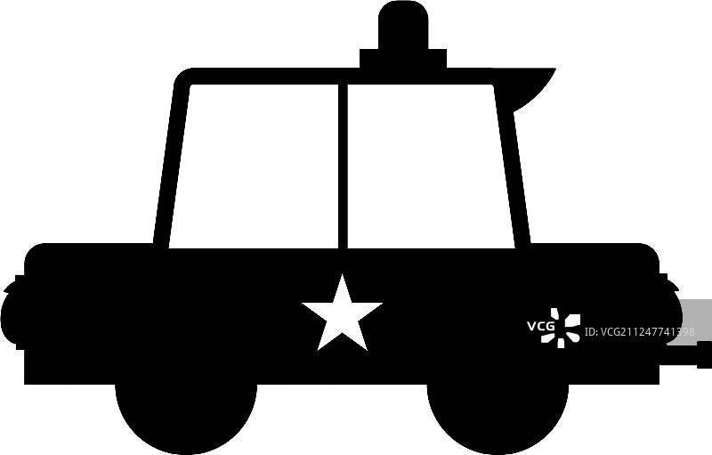 卡通警车轮廓图片素材