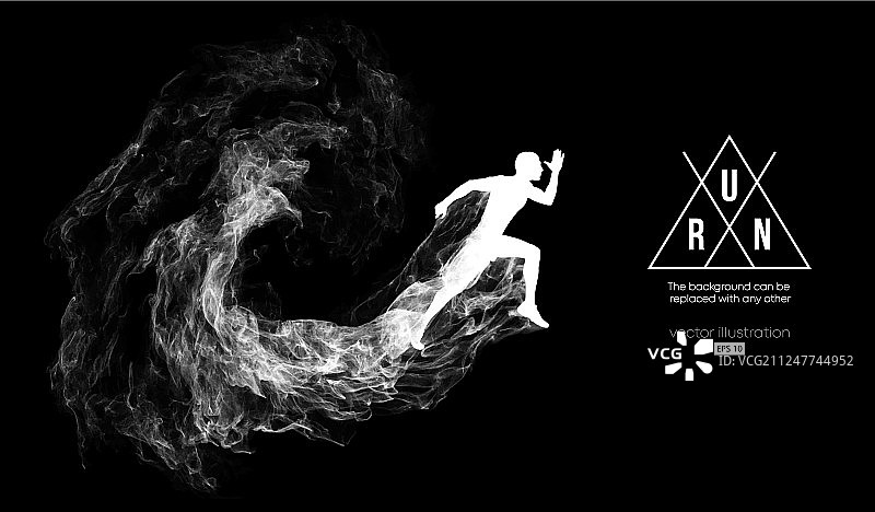 抽象运动员冲刺剪影图片素材