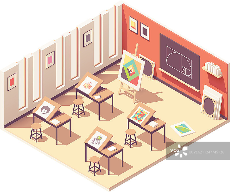 2.5D学校美术教室图片素材