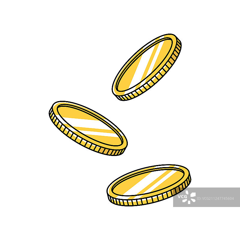 漂浮的硬币元素图片素材