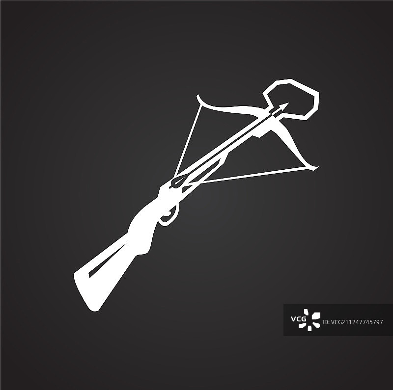 黑色背景上的十字弓图标图片素材