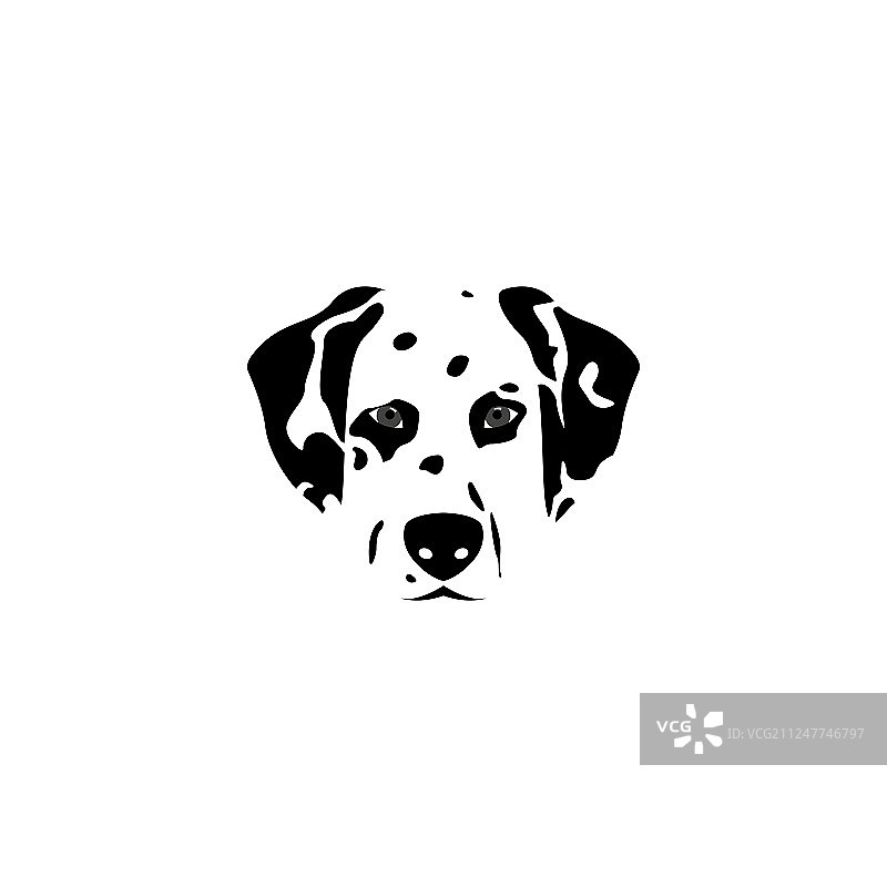 斑点狗剪影图片素材