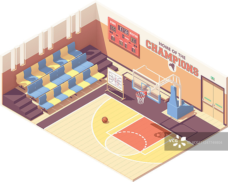 2.5D体育馆篮球场图片素材