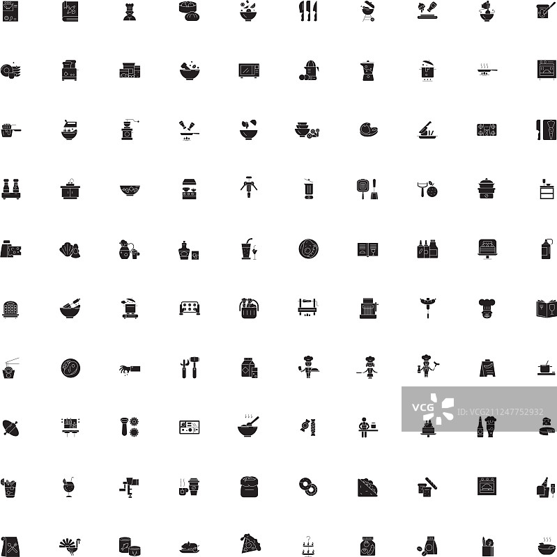 蔬菜焯水黑色概念图标图片素材