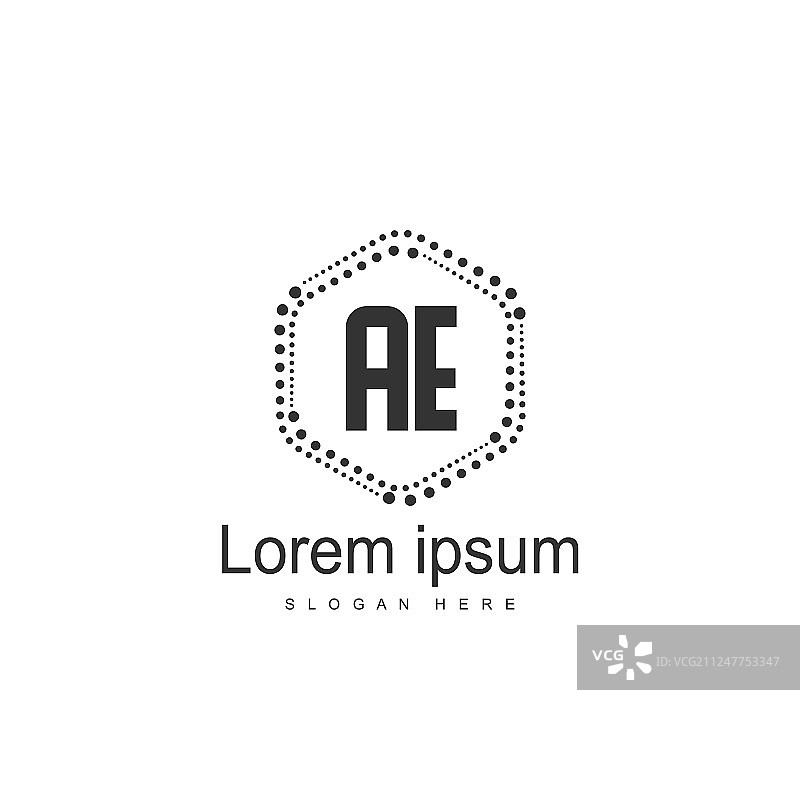 首字母AE logo模板设计图片素材
