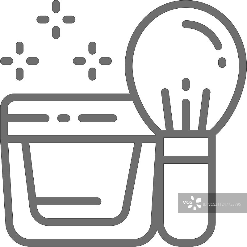 罐装粉末歌舞伎刷面霜线条图标图片素材