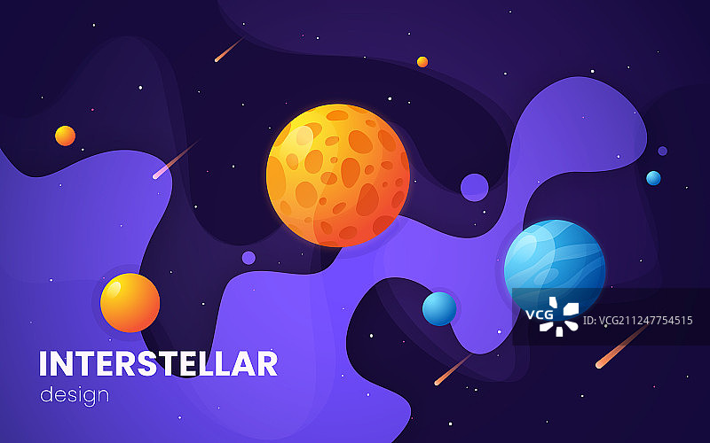 卡通星系未来主义外太空背景图片素材