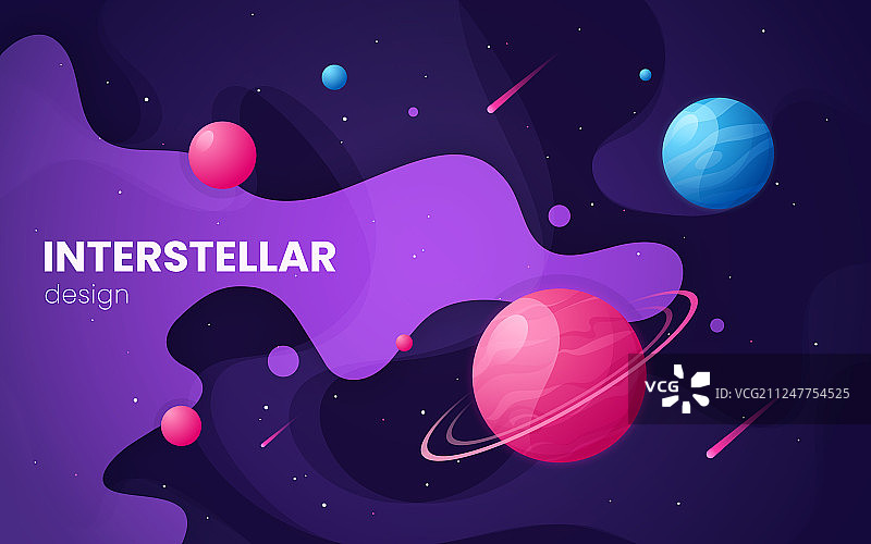 卡通星系未来主义外太空背景图片素材