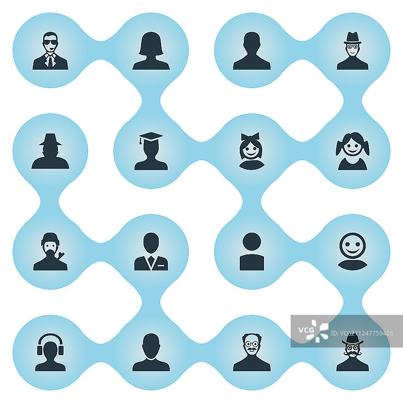 简约人物图标合集图片素材