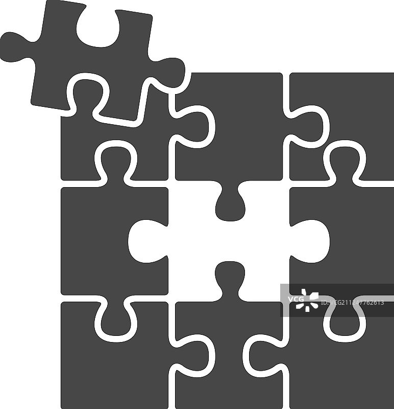 黑色拼图图标图片素材
