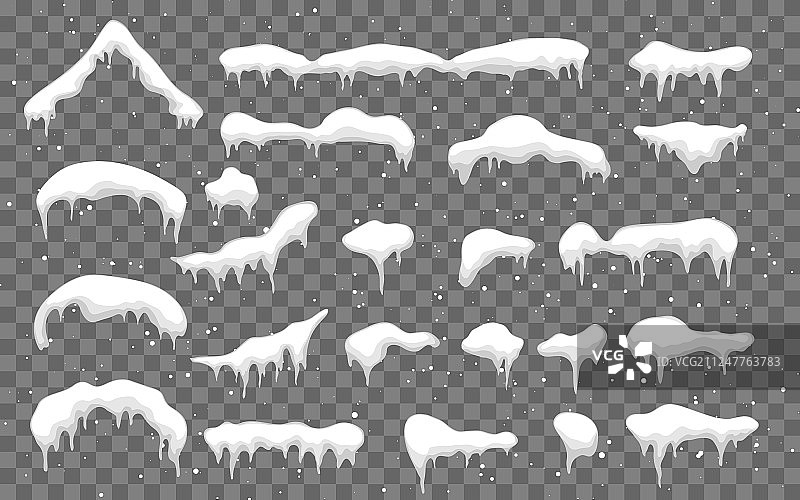 冬季雪顶冰盖阴影元素图片素材