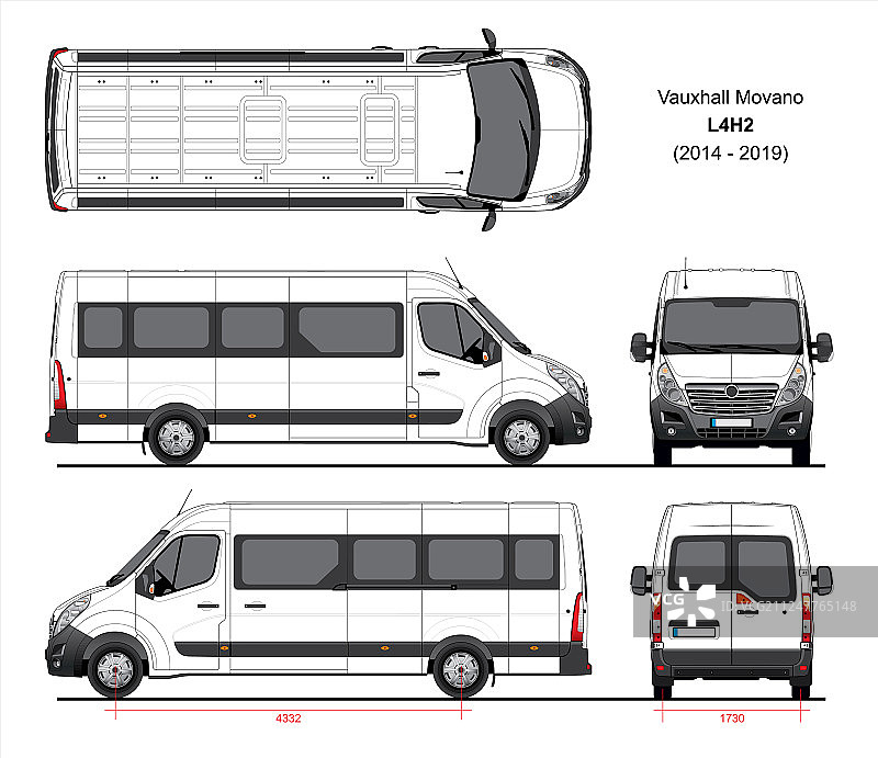 沃克斯豪尔 Movano L4H2 型客运厢型车 (2014-2019)图片素材