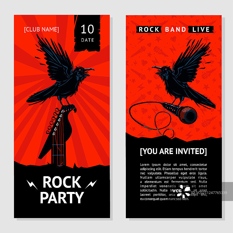 摇滚乐宣传单演唱会邀请带鸟图片素材