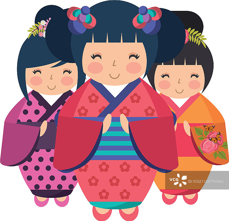 可爱的小芥子人偶图片素材