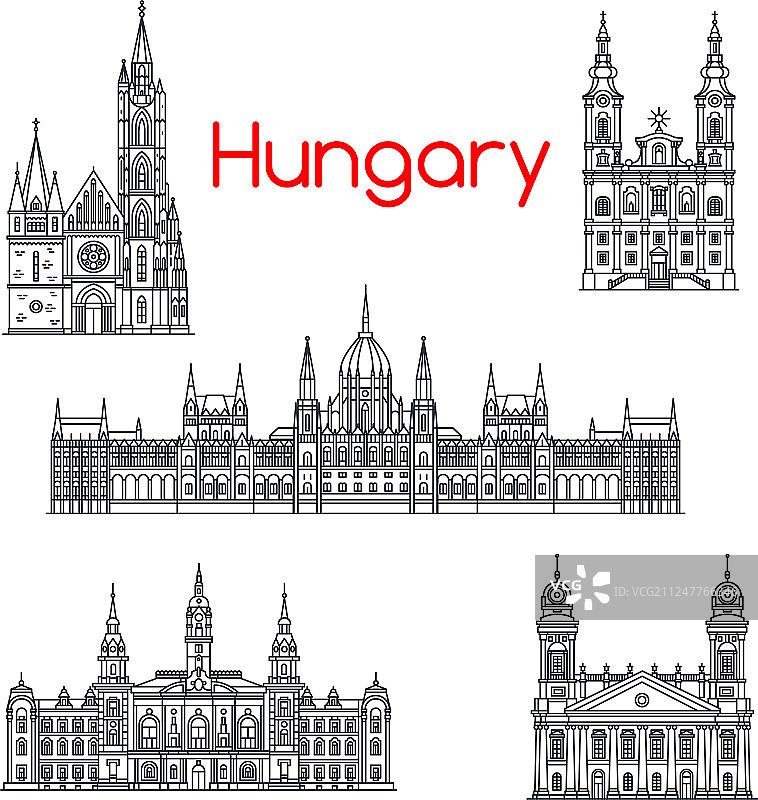 匈牙利建筑图标图片素材