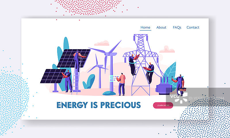 太阳能电池板的替代清洁能源概念图片素材