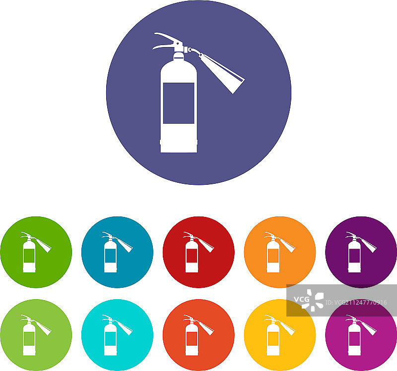 灭火器图标集图片素材