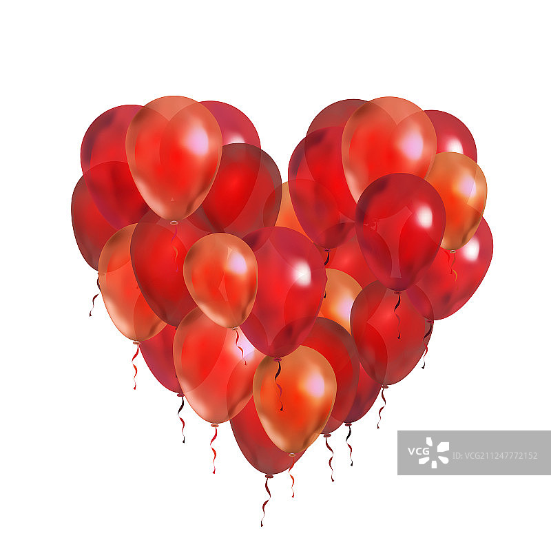 圆形框架中的红色气球图片素材