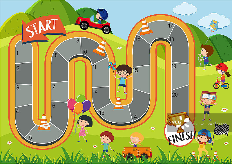 儿童竞赛迷宫游戏模板图片素材