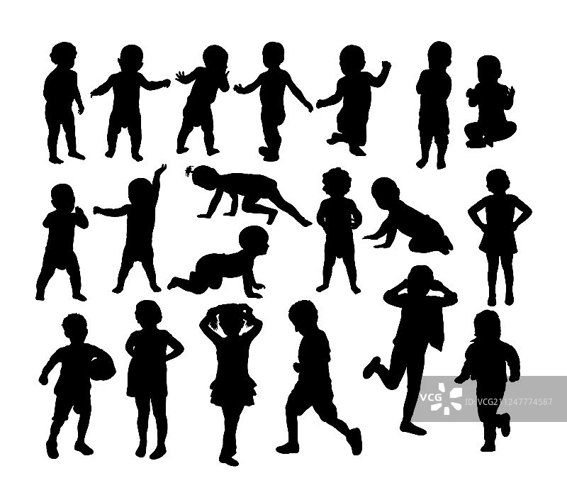 婴儿剪影图片素材