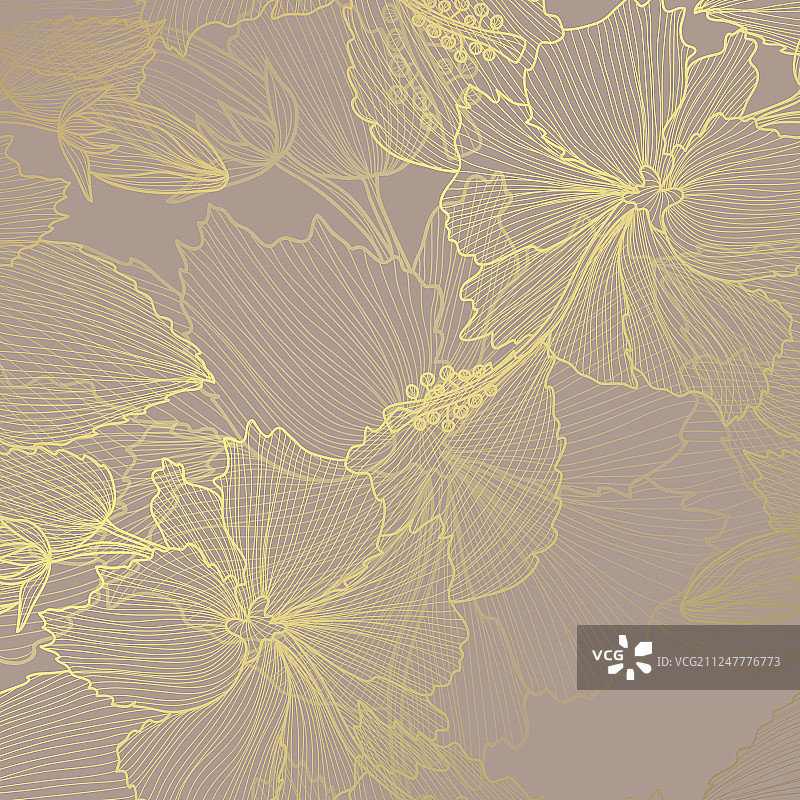 金色的花卉图案图片素材