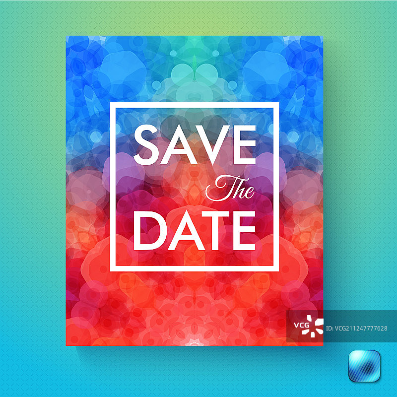 彩色抽象风格婚庆请柬图片素材