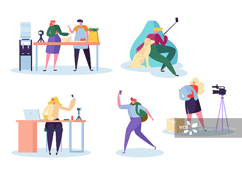 美食美妆旅行时尚博主（男女）图片素材