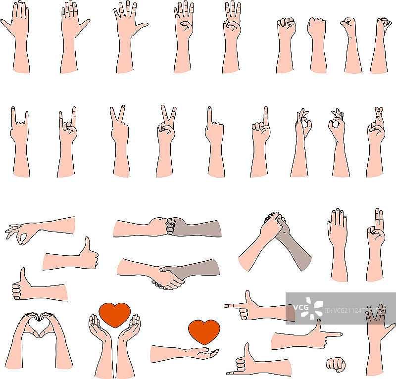 大量的人手势图片素材