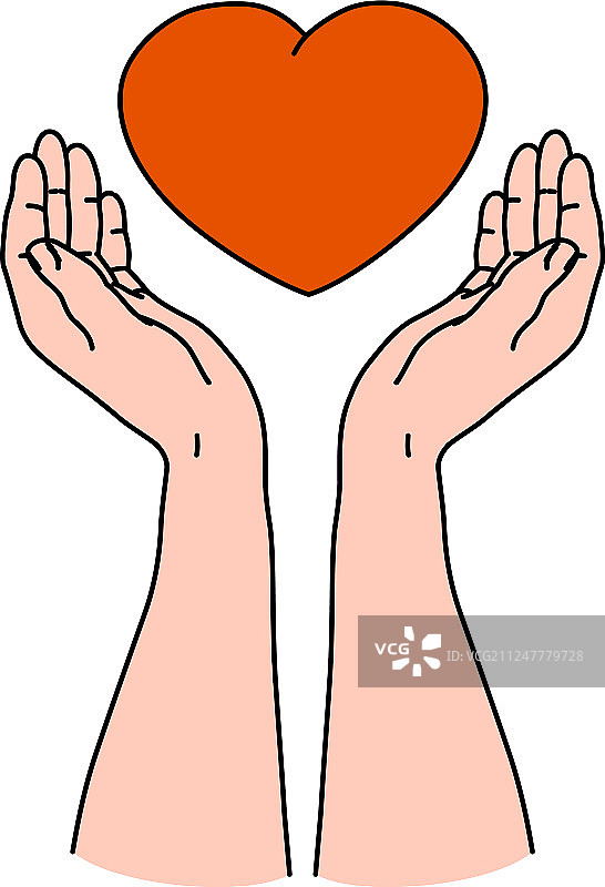 双手捧着红色心形图片素材