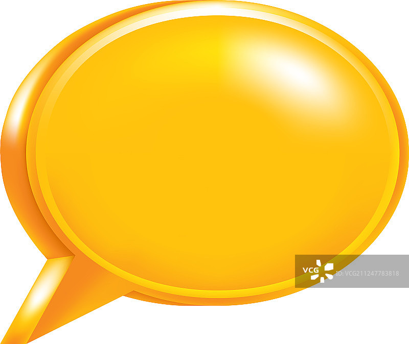 橙色空白对话气泡图标图片素材