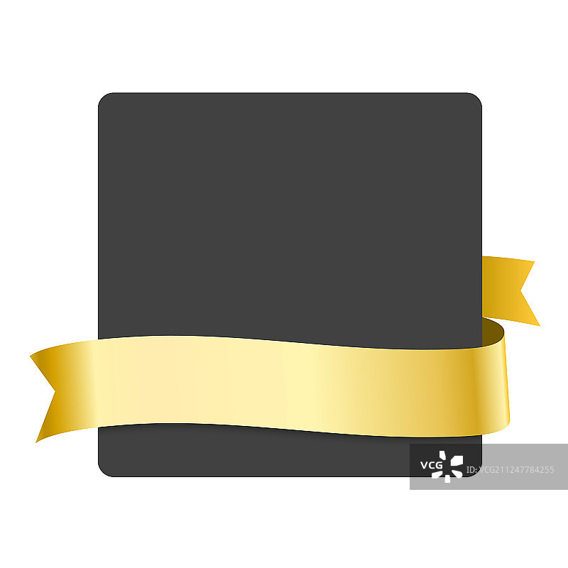 金色丝带和黑色banner图片素材