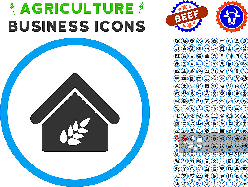 粮仓圆形图标合集图片素材