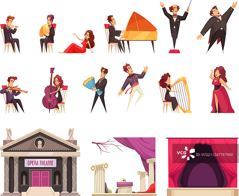 歌剧院卡通素材图片素材
