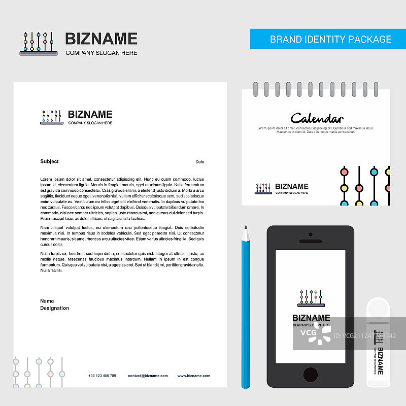 算盘商务信笺日历2019图片素材