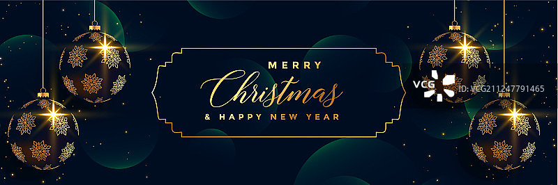 圣诞节3D球体高级banner图片素材