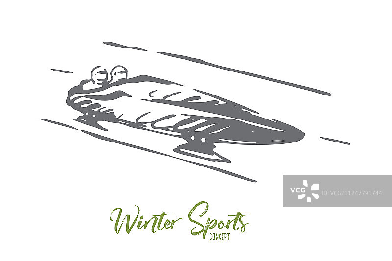 冬季运动雪橇冰上速度概念图片素材